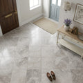 Siberian Tundra Limestone Tile 12x12 Honed 3/8 inch — Foyer floor