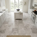 Siberian Tundra Limestone Tile 12x12 Honed 3/8 inch — Kitchen floor