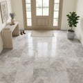 Siberian Tundra Limestone Tile 18x18 Honed 5/8 inch — Foyer floor