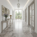 Siberian Tundra Limestone Tile 18x18 Honed 5/8 inch — Hallway floor