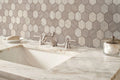 Silva Oak 2 Hexagon Pattern Misc. 0.24 Inch Recycles Glass Mosaic Tile