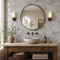 Silver 03x06 Tumbled Travertine Tile 3x6 — Bathroom wall