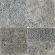 Silver 06x06 Tumbled Travertine Tile
