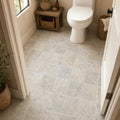 Silver 06x06 Tumbled Travertine Tile 6x6 — Bathroom floor