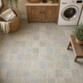 Silver 06x06 Tumbled Travertine Tile 6x6 — Laundry Room floor