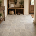 Silver 06x06 Tumbled Travertine Tile 6x6 — Mudroom floor