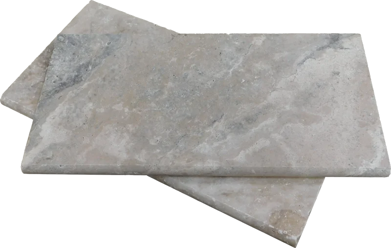 Arctic Silver 12x24 Tumbled Travertine Paver