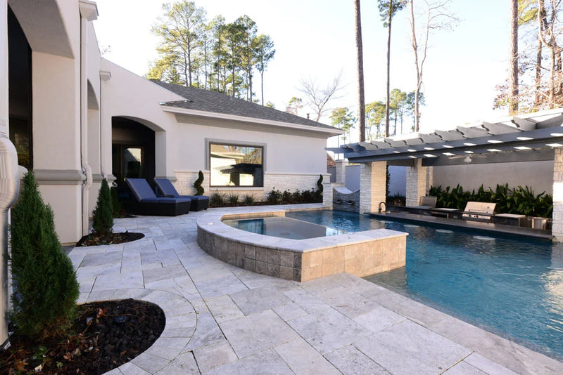 Arctic Silver 12x24x2 Tumbled Travertine Paver