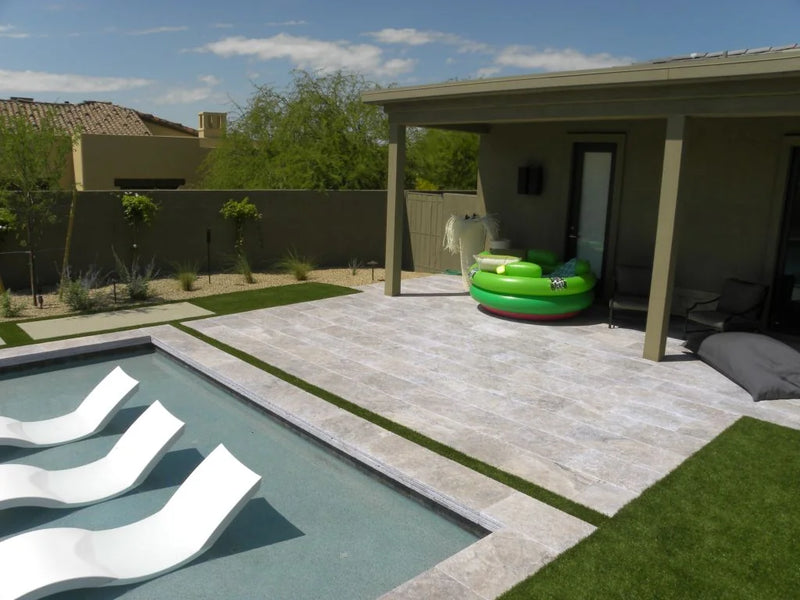 Arctic Silver 12x24x2 Tumbled Travertine Paver