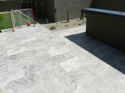 Arctic Silver 16x24 Tumbled Travertine Tile