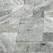 Arctic Silver 16x16 Tumbled Travertine Paver