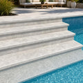 Silver 12x24x2 Unfilled & Honed Travertine Beveled Pool Coping — Swimming Pool pool step edge