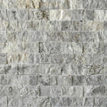 Silver 2x4 Brick Joint Split-Face Travertine Mosaic Tile