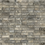 Silver 2x4 Brick Joint Split-Face Travertine Mosaic Tile