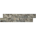 Silver 1x2 Brick Joint Split-Face Travertine Mosaic Tile