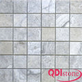 Silver 1x2 Brick Joint Tumbled Eased Travertine Mosaic Tile