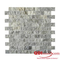 Silver 2x4 Filled & Honed Travertine 3D Mosaic Tile