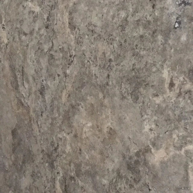 Silver 3cm Vein Cut Unfilled & Honed Travertine Slab