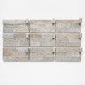 Silver 6x10x5.75 Honed Travertine 3D Corner 6x12 close-up