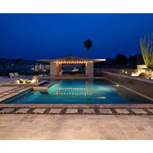 Arctic Silver 6x6 Tumbled Travertine Paver