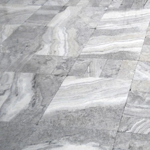 Silver 06x12 Tumbled Travertine Tile