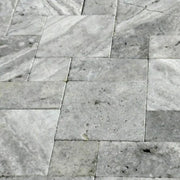 Arctic Silver 6x6 Tumbled Travertine Paver