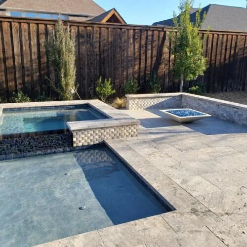 Arctic Silver 6x12 Tumbled Travertine Paver