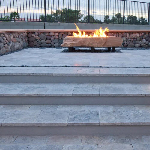 Silver 06x12 Tumbled Travertine Tile