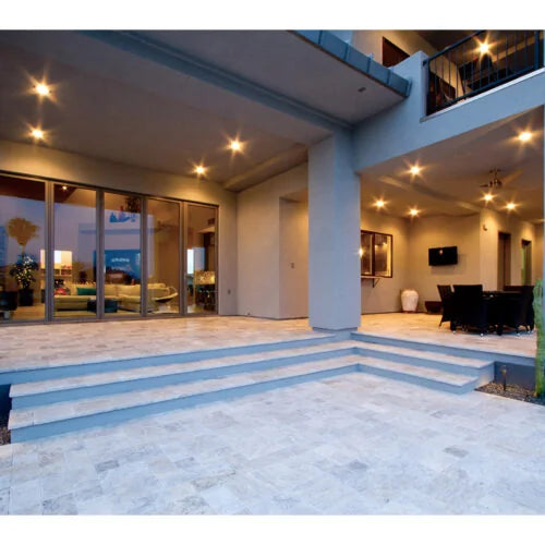 Silver 06x12 Tumbled Travertine Tile