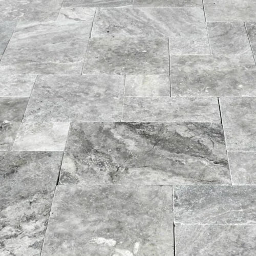 Silver 06x12 Tumbled Travertine Tile