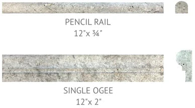 Silver 07x19.75 Split-Face Travertine Ledger Stone