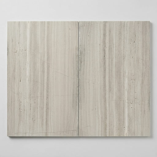 Silver Beige 16x24x3/8 Natural Stone Honed Vein Cut Travertine Tile close-up