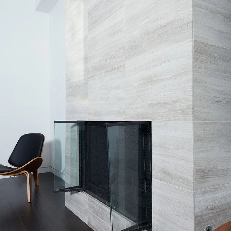 Silver Beige 16x24x3/8 Natural Stone Honed Vein Cut Travertine Tile