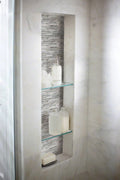 Silver Canvas Interlocking Pattern Misc. 0.31 Inch Crystallized Glass Blend Mosaic Tile