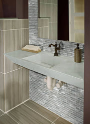 Silver Canvas Interlocking Pattern Misc. 0.31 Inch Crystallized Glass Blend Mosaic Tile