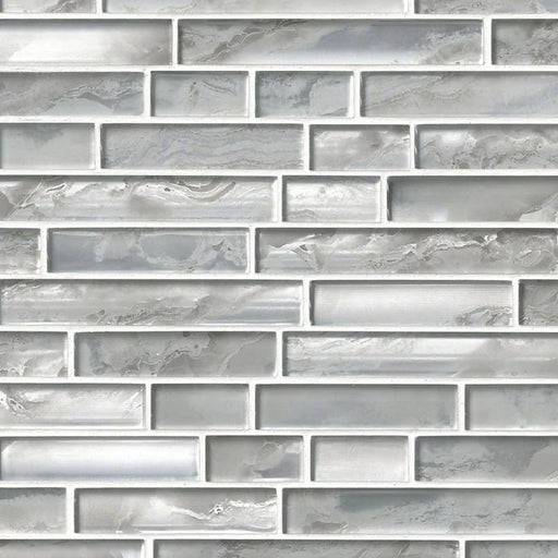 Silver Canvas Interlocking Pattern Misc. 0.31 Inch Crystallized Glass Blend Mosaic Tile