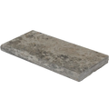 Silver Cream 12x24 Bullnosed Edge 5cm Tumbled Travertine Pool Coping