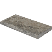 Silver Cream 12x24 Bullnosed Edge 5cm Tumbled Travertine Pool Coping