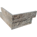 Silver Cream 24x6 Split Face Marble Ledger Corner