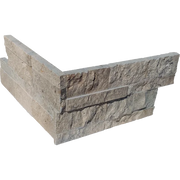 Silver Cream 24x6 Split Face Marble Ledger Corner