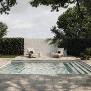 Silver Cream 16x24 Pool Coping Bullnosed Edge 5cm Tumbled Travertine Paver