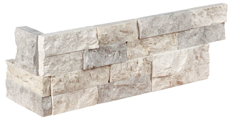 Silver Galaxy Stone Split Face 6 x 18 x 6 L Shape Glued Corner Stone Veneer