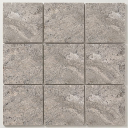 Silver (Pewter Blend) Travertine 12x12 Filled & Honed Travertine Tile close-up