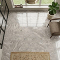 Silver (Pewter Blend) Travertine 12x12 Filled & Honed Travertine Tile — Sunroom floor