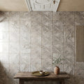 Silver (Pewter Blend) Travertine 12x12 Tumbled Travertine Tile — Hallway floor