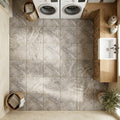 Silver (Pewter Blend) Travertine 12x12 Tumbled Travertine Tile — Laundry Room floor