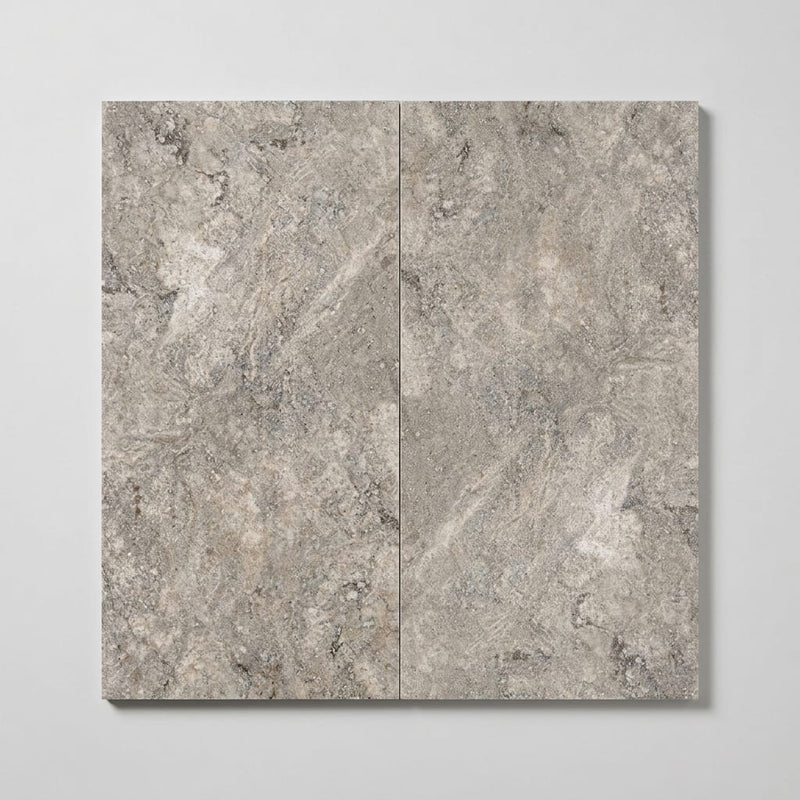 Silver (Pewter Blend) Travertine 12x24 Filled & Honed Travertine Tile close-up