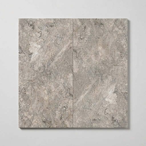 Silver (Pewter Blend) Travertine 12x24 Filled & Honed Travertine Tile close-up