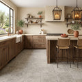 Silver (Pewter Blend) Travertine 12x24 Tumbled Travertine tile — Kitchen floor