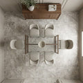 Silver (Pewter Blend) Travertine 24x24 Filled & Honed Travertine Tile — Dining Room floor